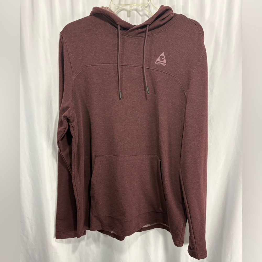 Gerry Mens Sweater Medium Hoodie Sweatshirt Lightweight Performance Brown